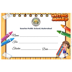 School Writing Award 6 x 9 Inches